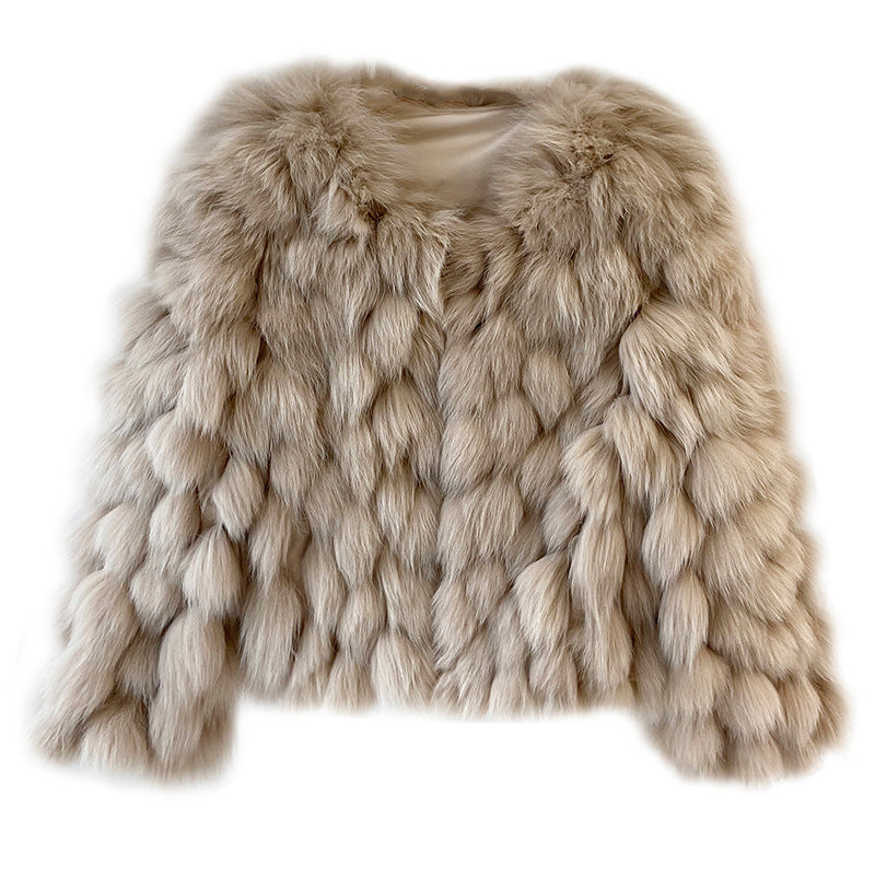 Winter Faux Fox Fur Fur Coat